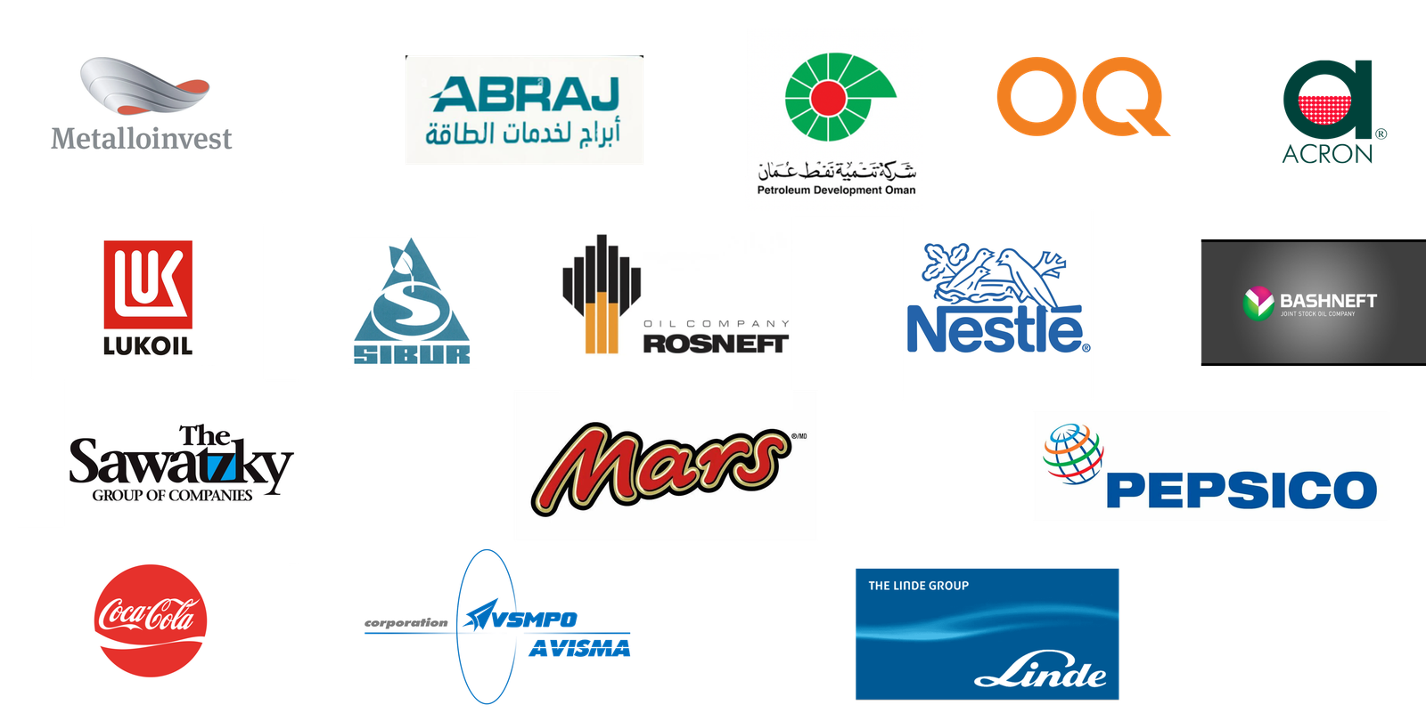 مجموعة شعارات لشركاء وعملاء INSUSMART من الشركات الصناعية والإقليمية والعالمية